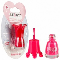 Lukky Angel Лак для ногтей, смываемый водой, цвет ярко-розовый перламутр, с ароматом клубники