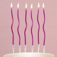 Свечи в торт "Для твоего праздника", фиолетовые, 10 шт.