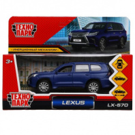 Машина металл LEXUS LX570 матовый дл 12 см, отк дв, баг, инер, синий, кор. Технопарк