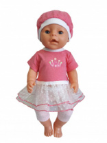 Одежда для кукол:платье с лосинами и беретом