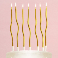 Свечи в торт "Для твоего праздника", золотые, 10 шт.